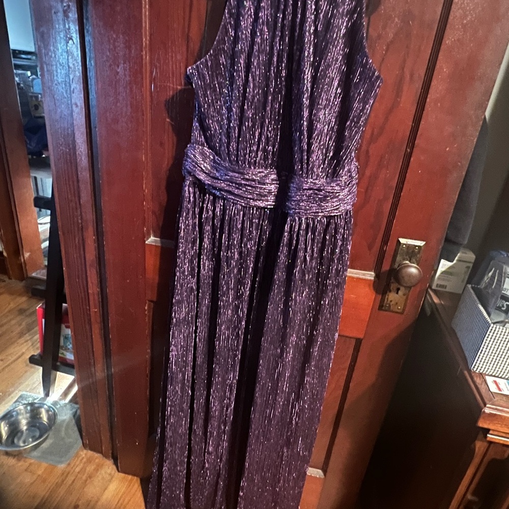 Stunning jewel tone purple full length gown.